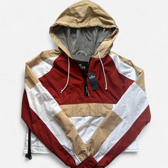 Hollister Jackets & Blazers - Hollister Color Block Windbreak Cropped Hooded Jacket